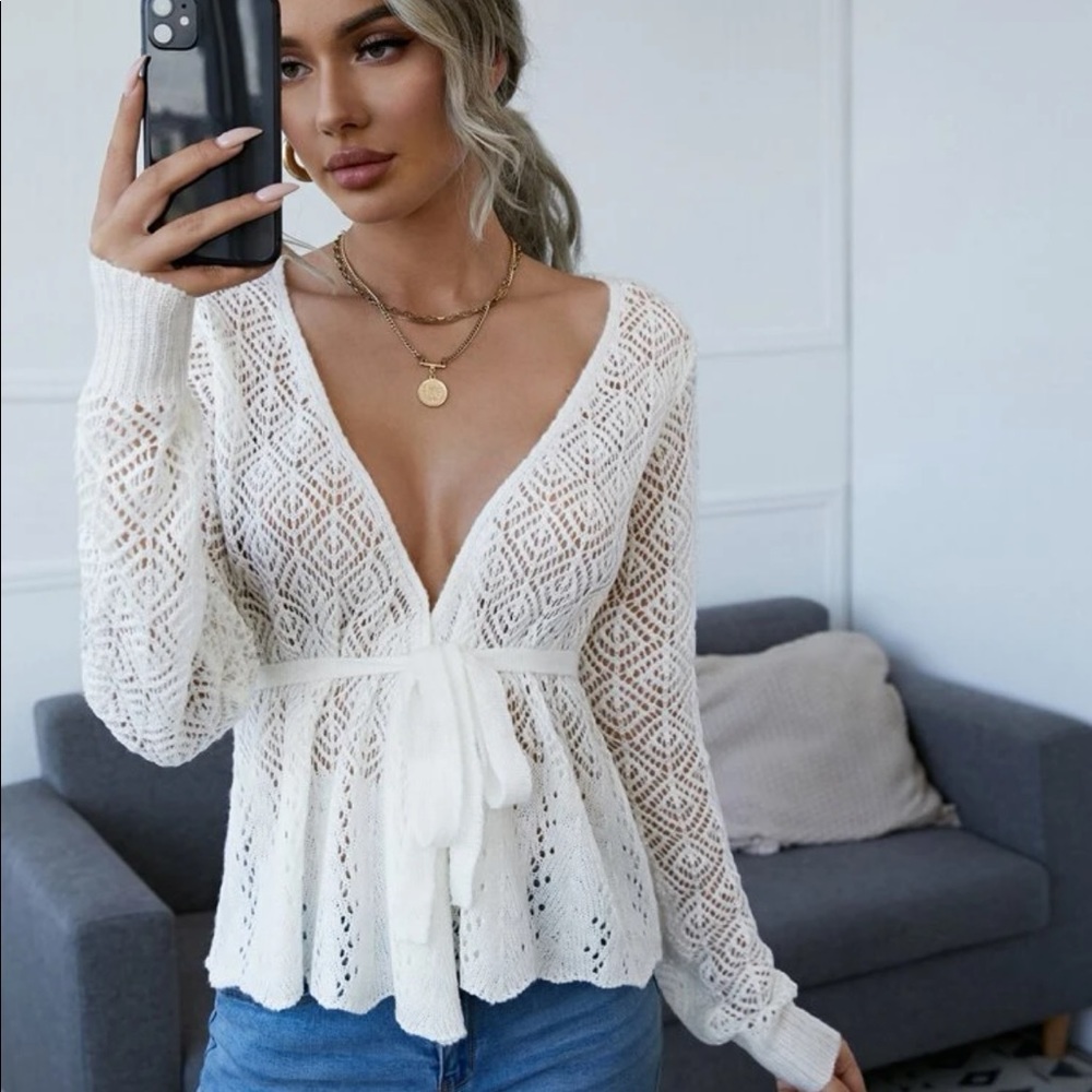 SHEIN Knit Belted Cardigan